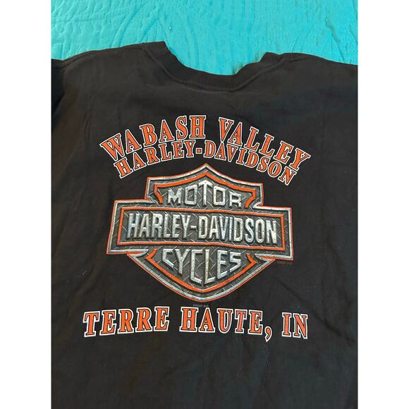 Harley-Davidson Men's Size XL T-Shirt Wabash Valley Terre Haute, IN Black SS - Picture 4 of 6